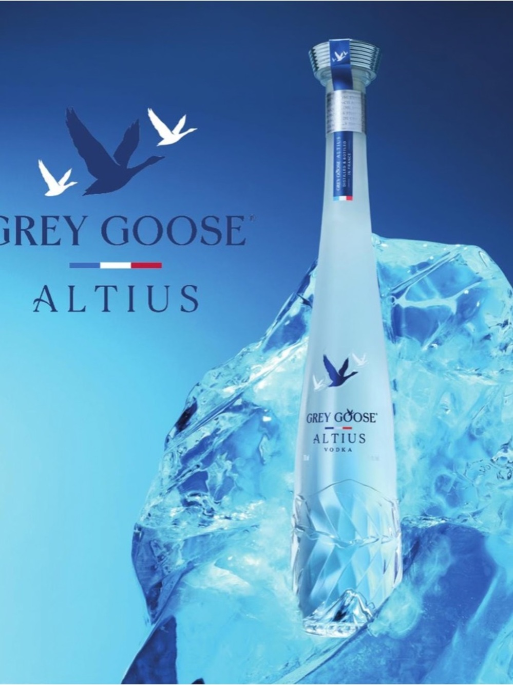 Empty Altius Greygoose Bottle- Clear Crystal Extravagant Bottle